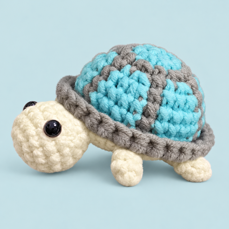 Lulu the crochet turtle from the Seaside Collection