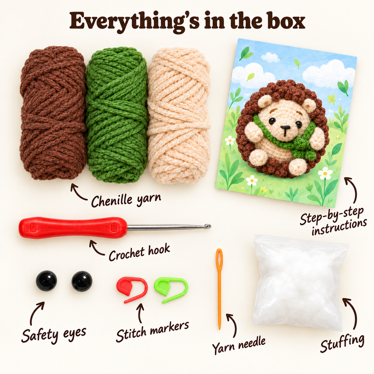 Noisette the Hedgehog – Beginner Crochet Kit