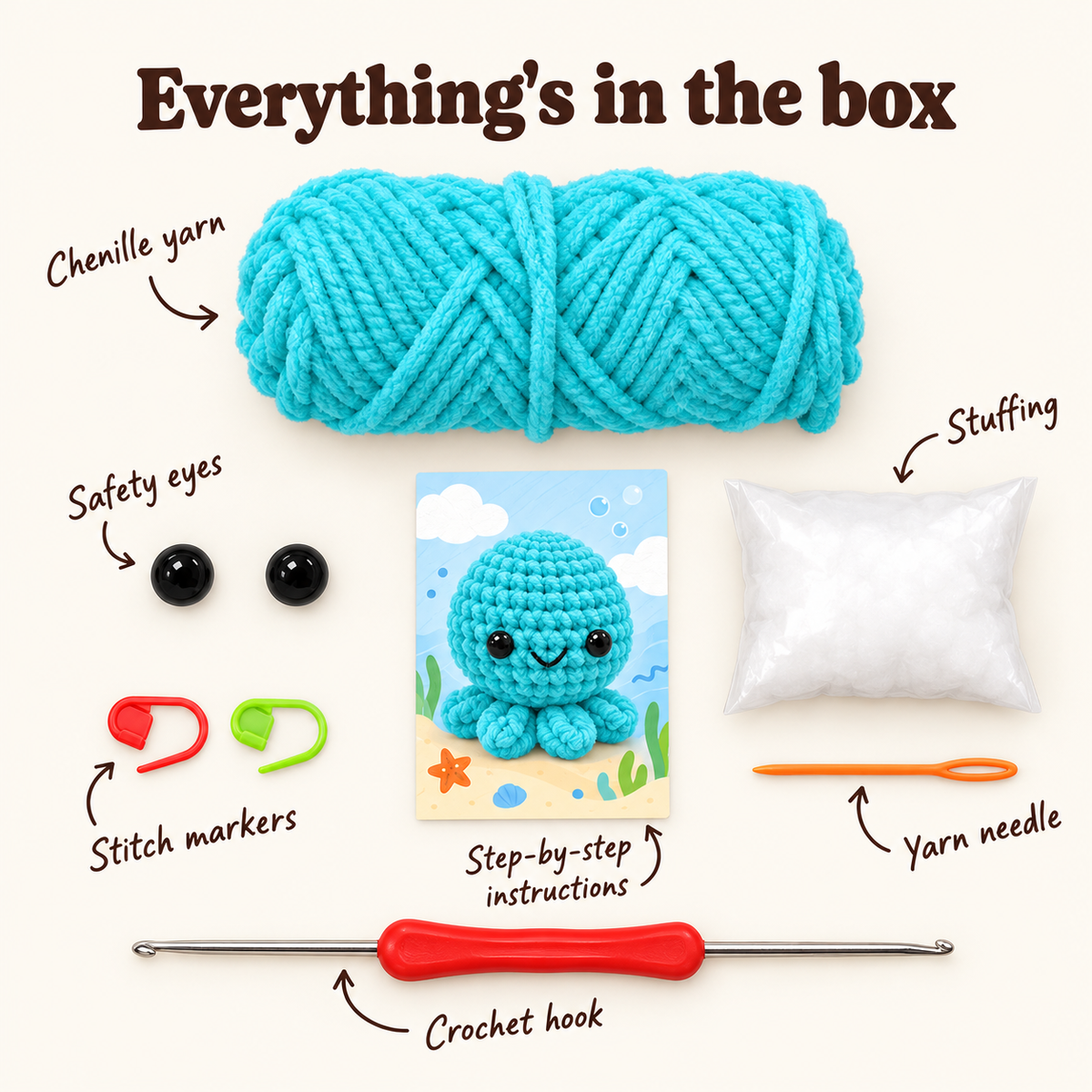 Octave the Octopus – Beginner Crochet Kit