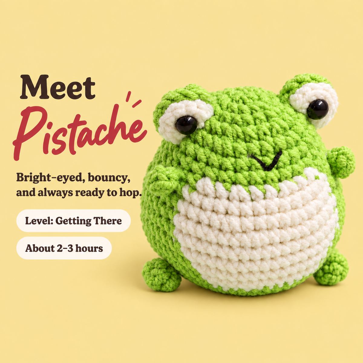 Pistache the Frog – Beginner Crochet Kit