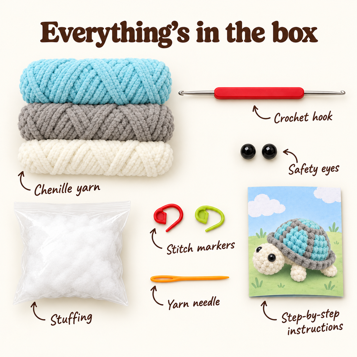 Lulu the Turtle – Beginner Crochet Kit