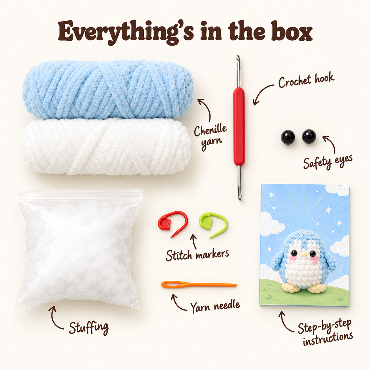 Gaston the Penguin – Beginner Crochet Kit