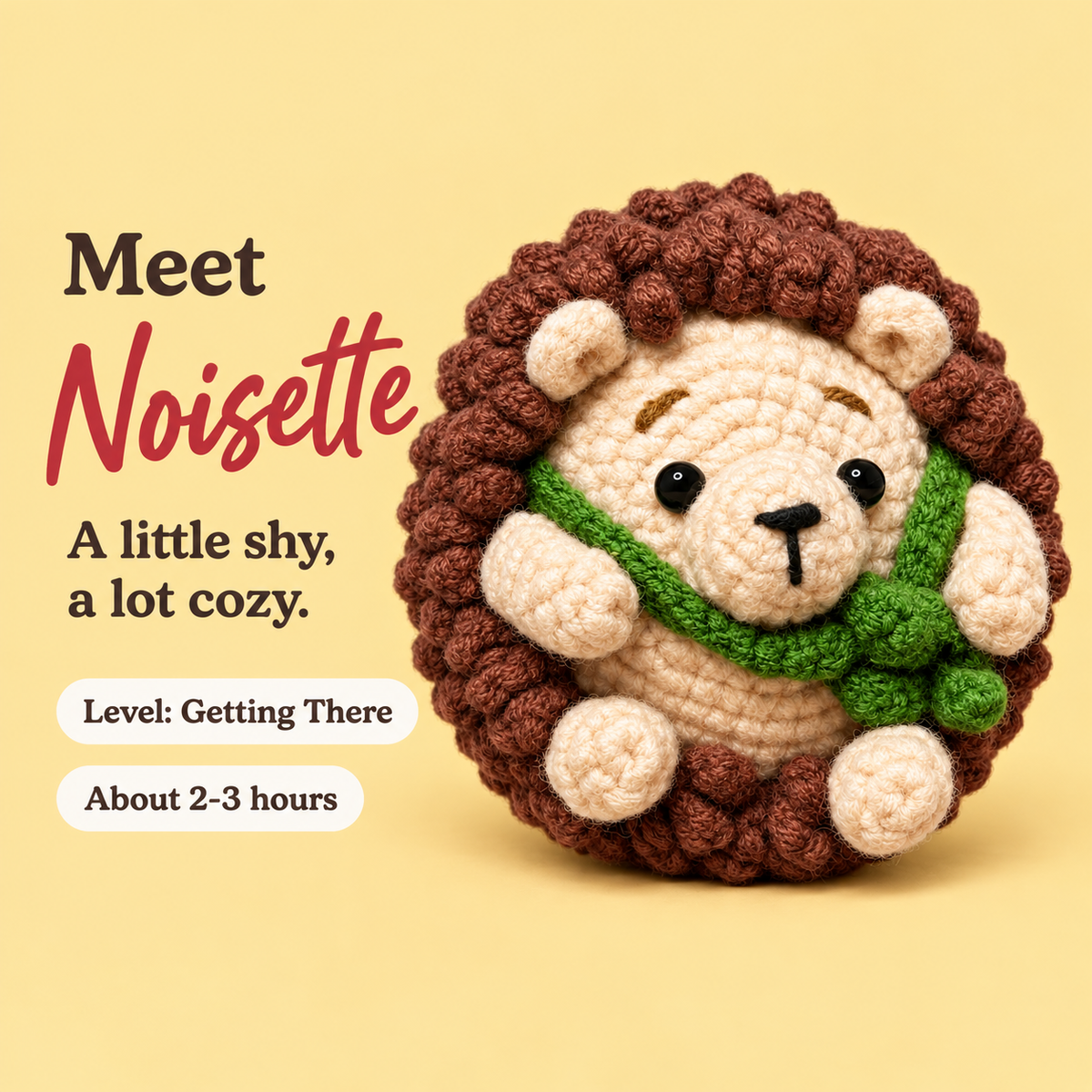 Noisette the Hedgehog – Beginner Crochet Kit