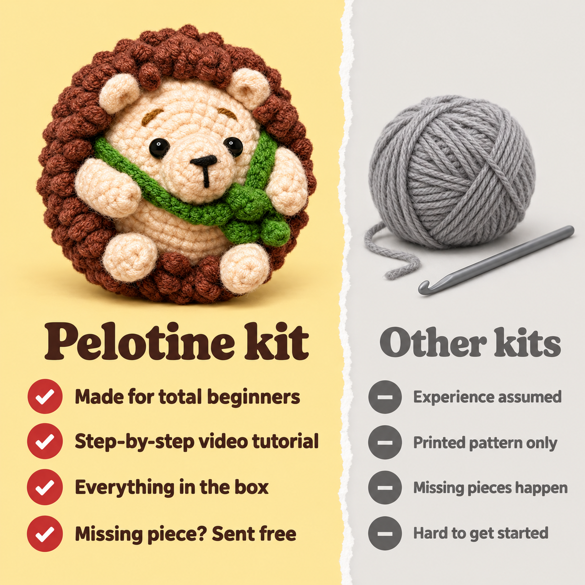 Noisette the Hedgehog – Beginner Crochet Kit