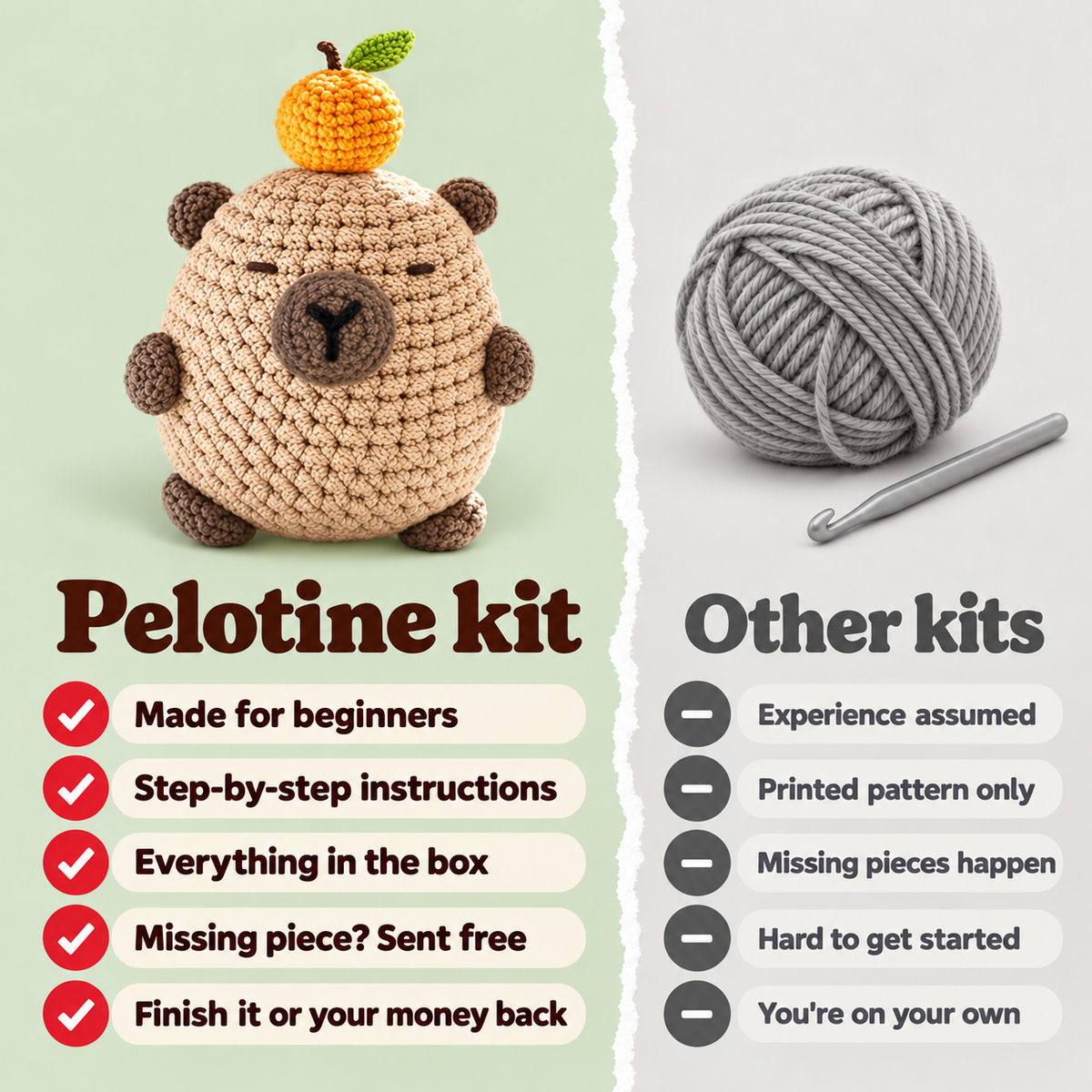 Caramel — Pelotine vs other kits
