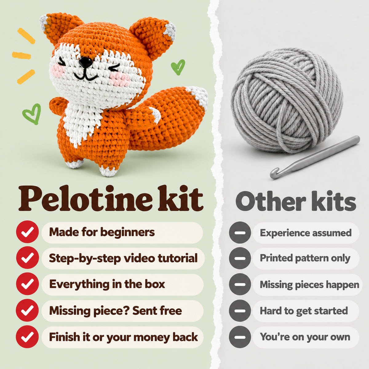 Roussette — Pelotine vs other kits